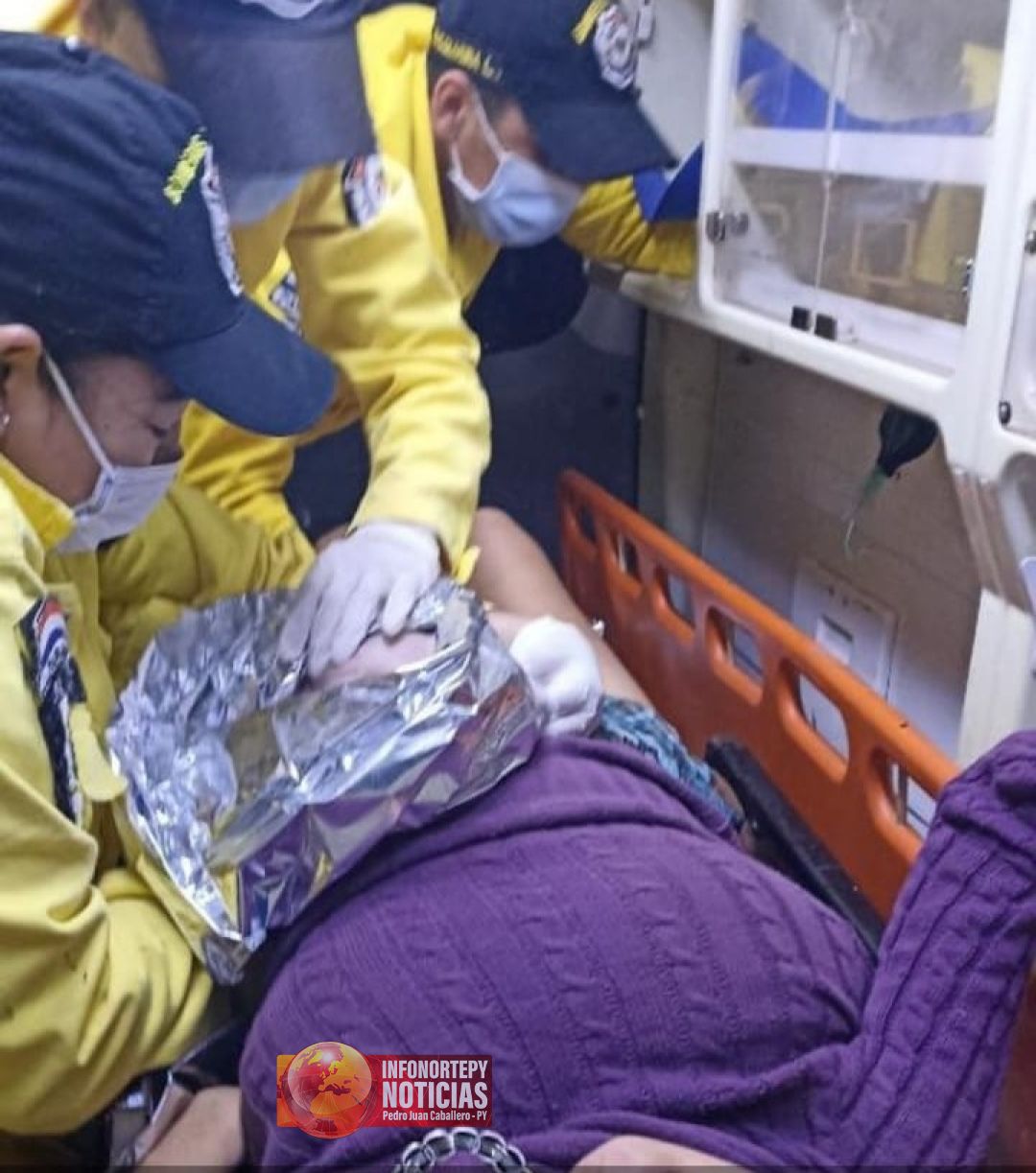 Bomberos de Pedro Juan realizaron un parto de urgencia en ambulancia