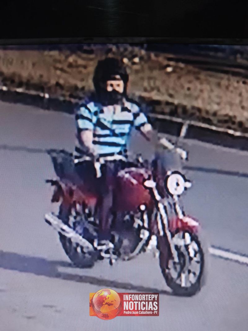 Policía busca identificar a motochorro que causa zozobra en Pedro Juan
