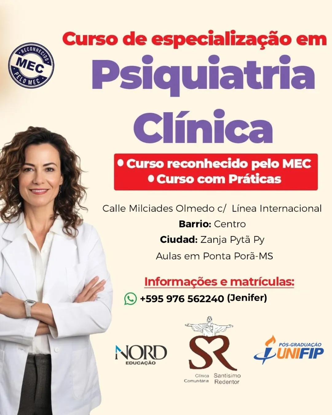 ¡Nueva Especialización en PSIQUIATRÍA en Zanja Pytã!