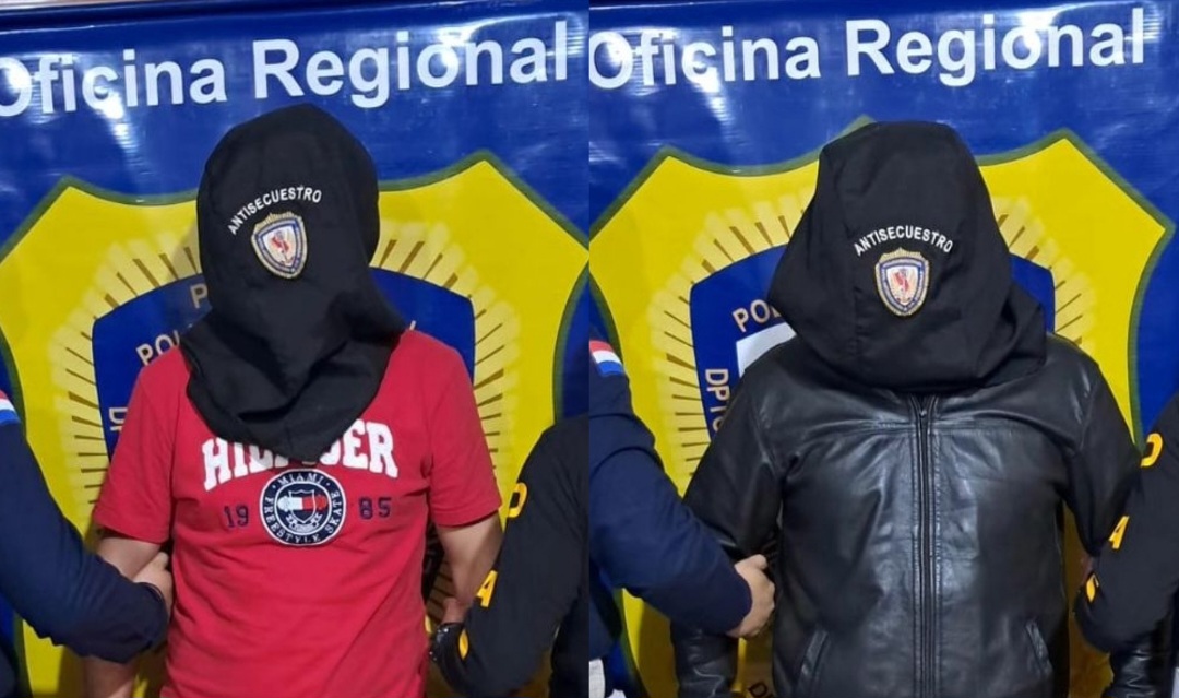 Dos hombres fueron detenidos por Antisecuestros en Pedro Juan por caso de extorsión