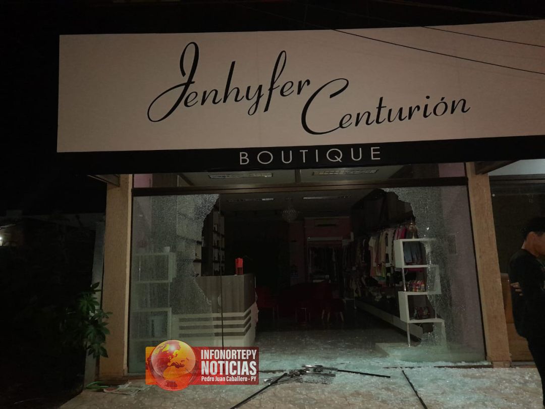 Por segunda vez disparan contra boutique de Yenhyfer Centurión en Pedro Juan