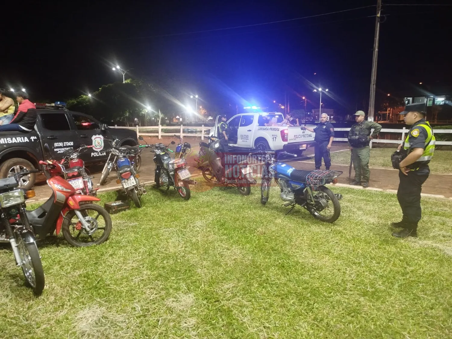 Policía aprehende a 12 personas e incauta motocicletas en operativo nocturno en la Laguna Punta Porã