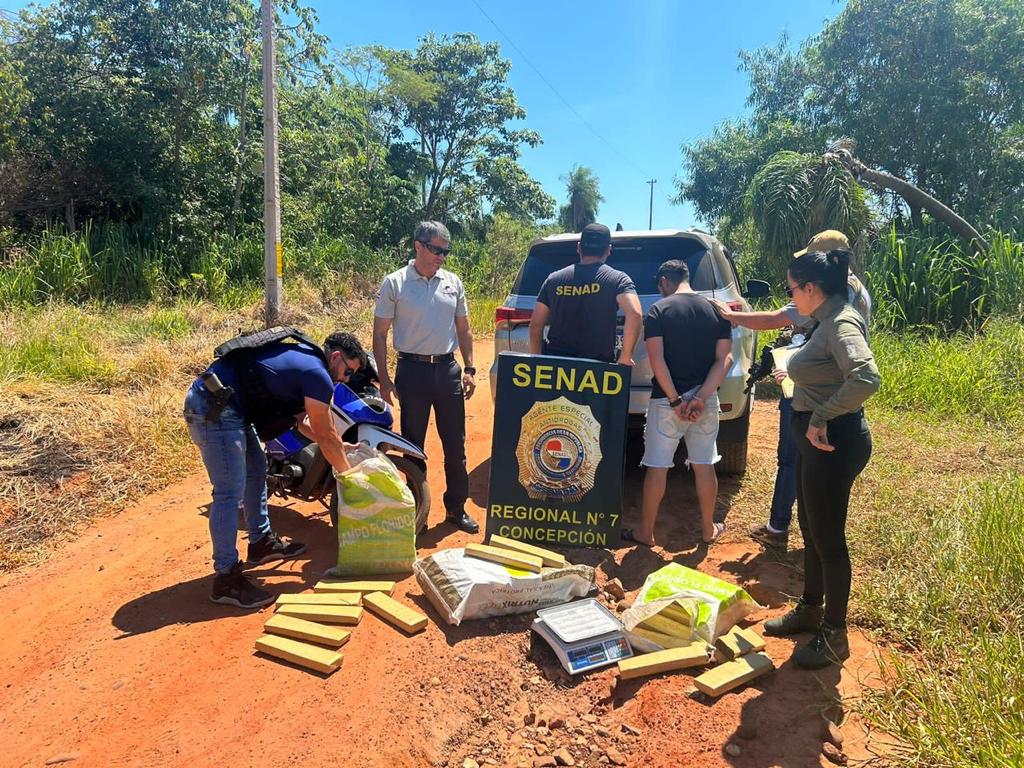 Llevaba 67 de marihuana y fue detenido en Yby Yaú
