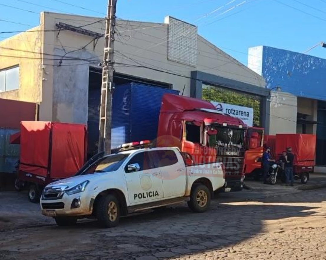 Allanan en Pedro Juan transportadora en busca de armas y drogas.