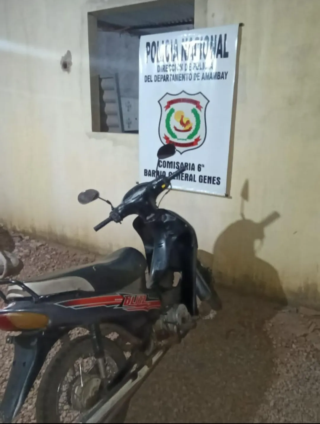 Motocicleta robada recuperada tras persecución en Pedro Juan