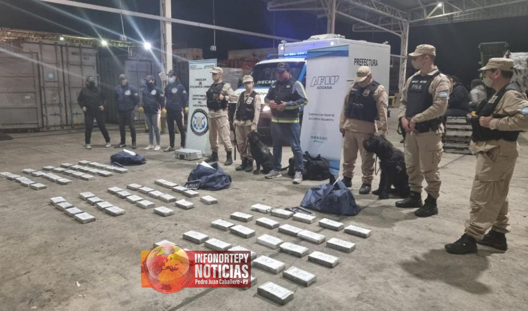 En Argentina, incautan más de 78 K de cocaína en contenedor que habría sido cargado en Paraguay