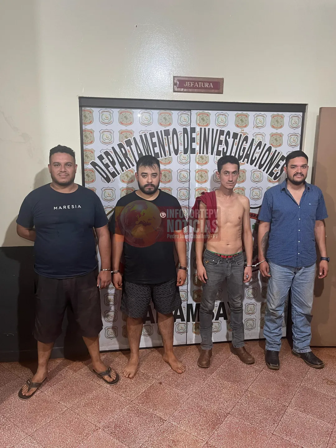 Tras persecución desde el Brasil, capturan en PJC a cuatro hombres con un vehículo robado