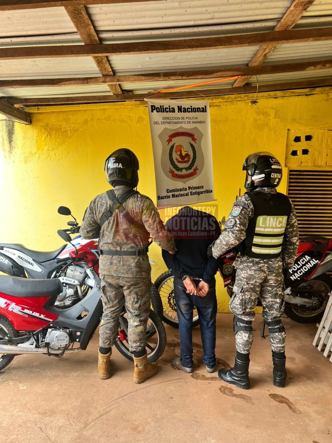 Persecución policial y aprehensión de brasileño por robo agravado en Pedro Juan