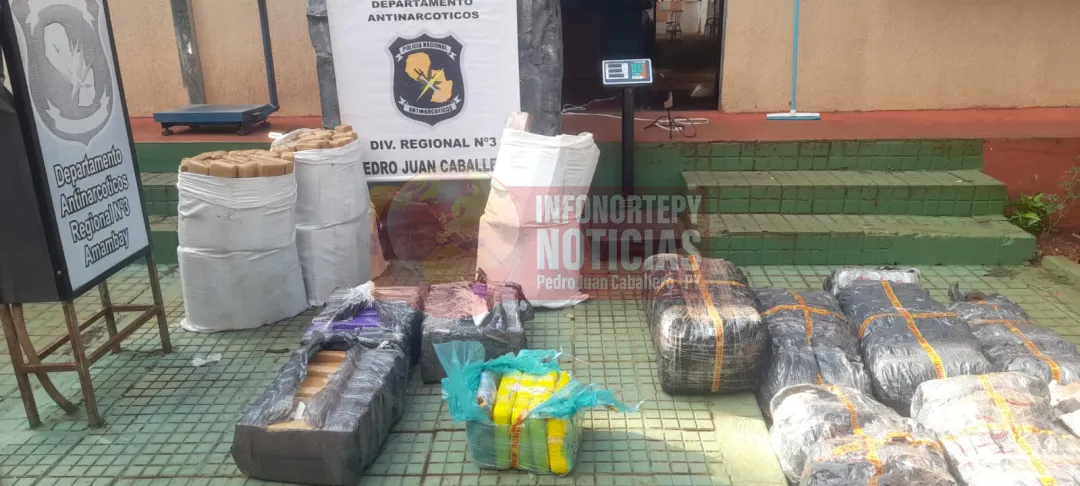Policía incauta 262 kilos de marihuana en Pedro Juan
