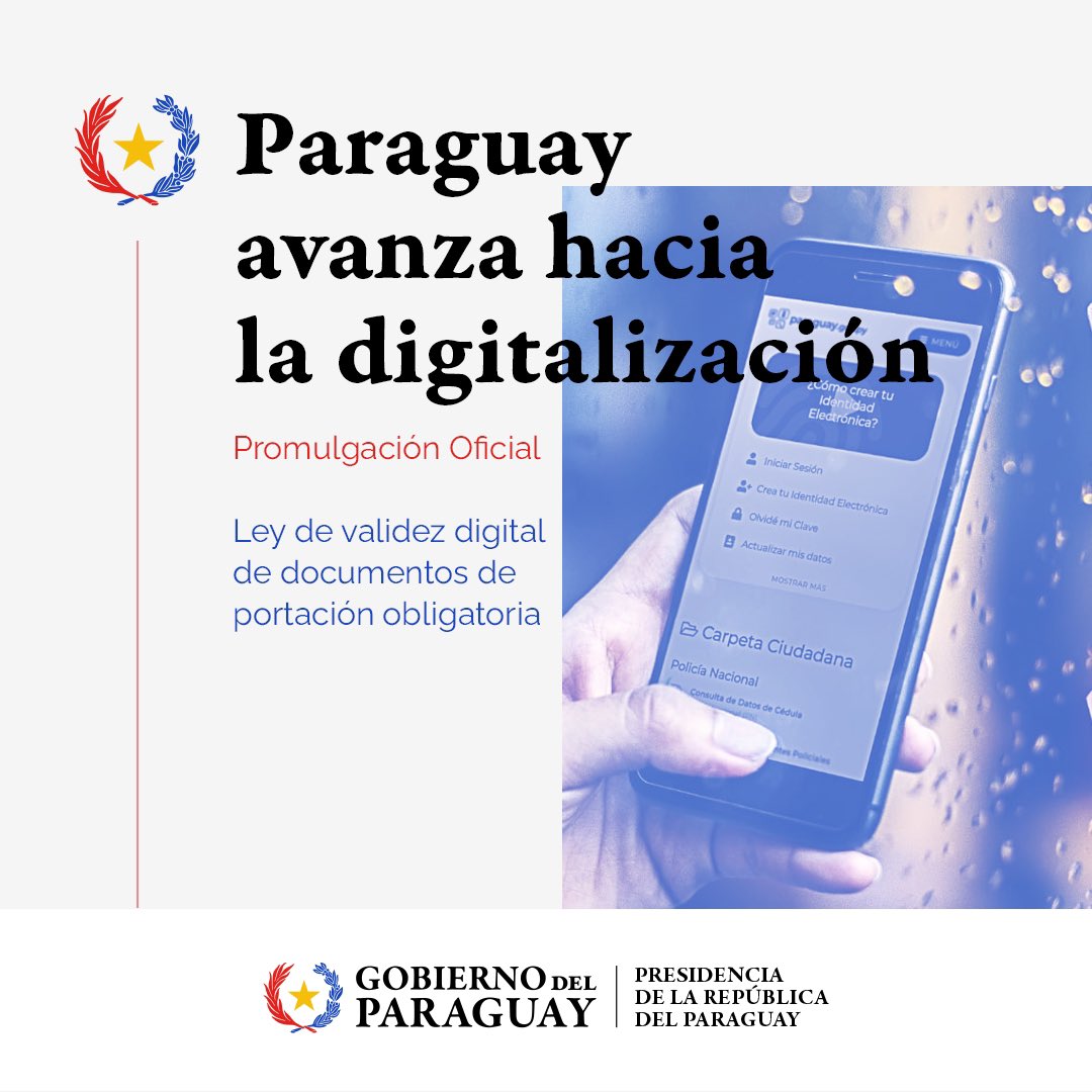 Peña promulga ley de validez digital de la cédula de identidad, licencia de conducir y otros documentos