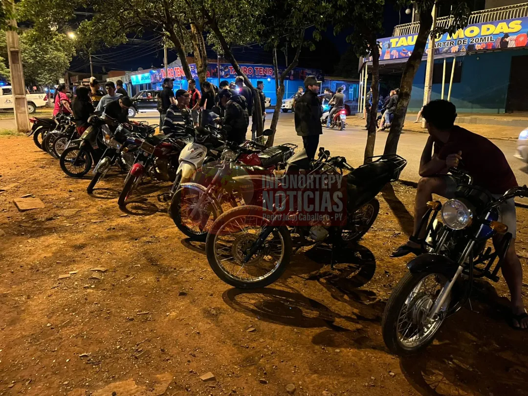 Operativo policial en Pedro Juan deja 15 motocicletas incautadas y dos aprehendidos