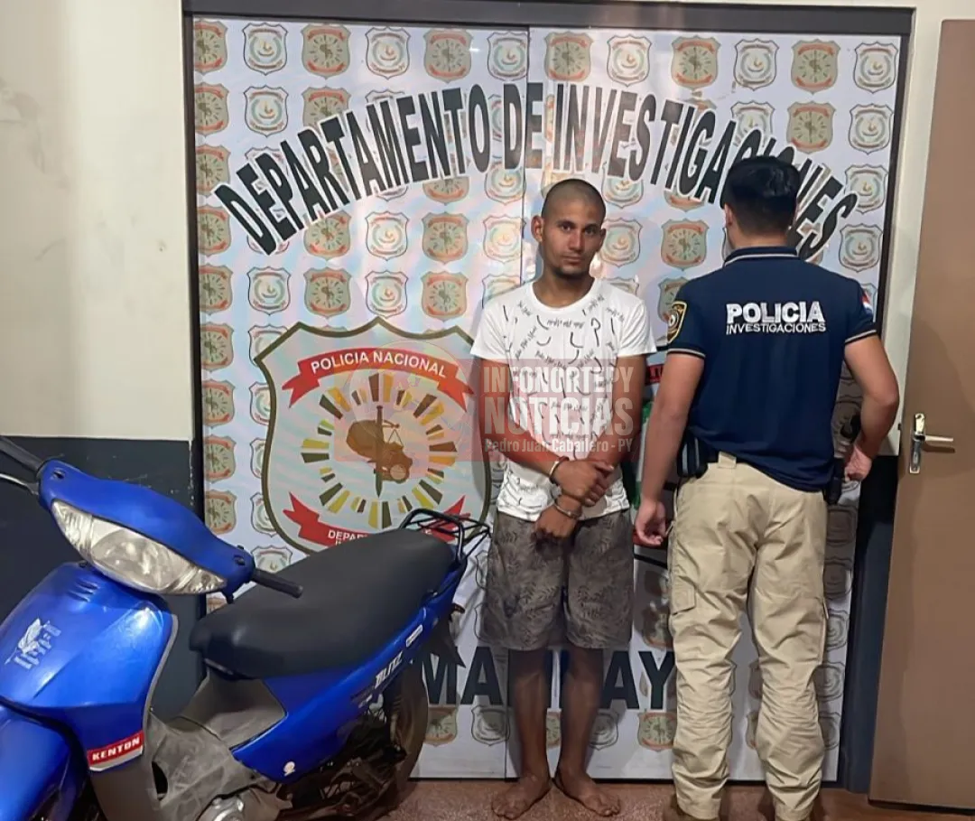 Recuperan motocicleta hurtada y detienen a brasileño en Pedro Juan