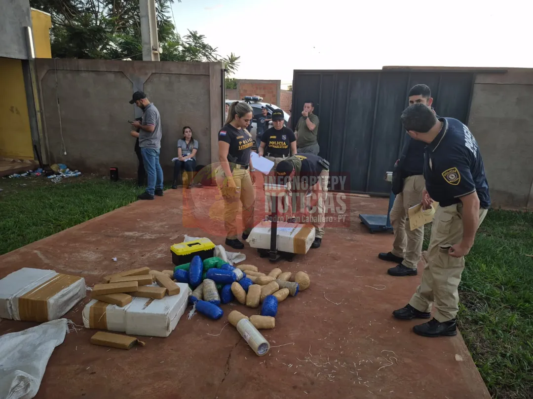 Incautan 220 kilos de marihuana en Pedro Juan