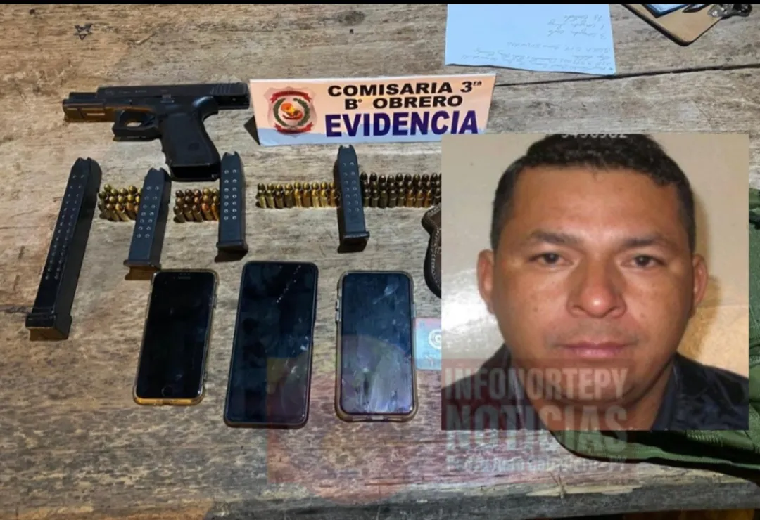 Detienen a hombre con pistola y cuatro cargadores en Pedro Juan