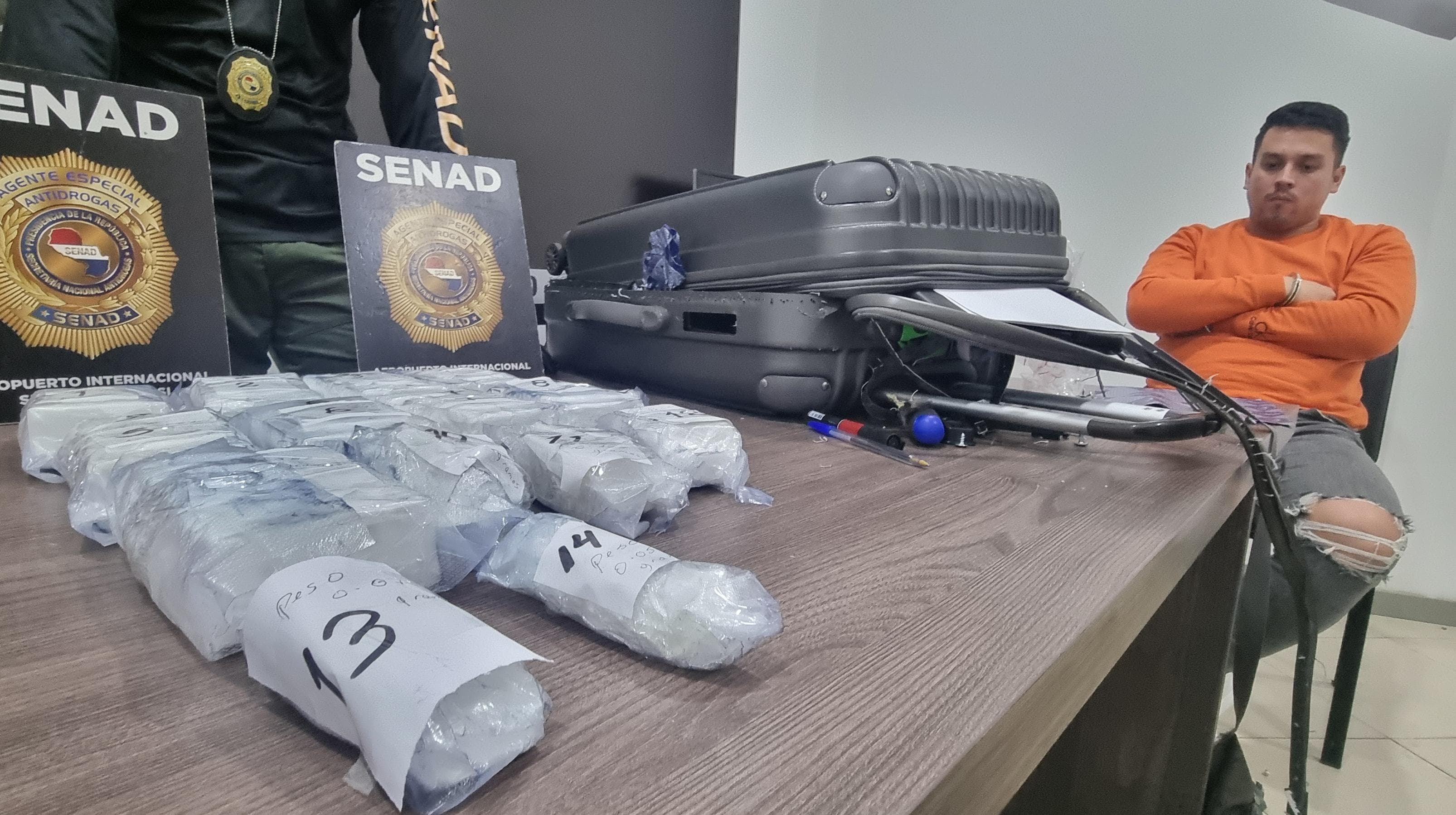 SENAD detuvo a "mula" con cocaína destinada a Europa