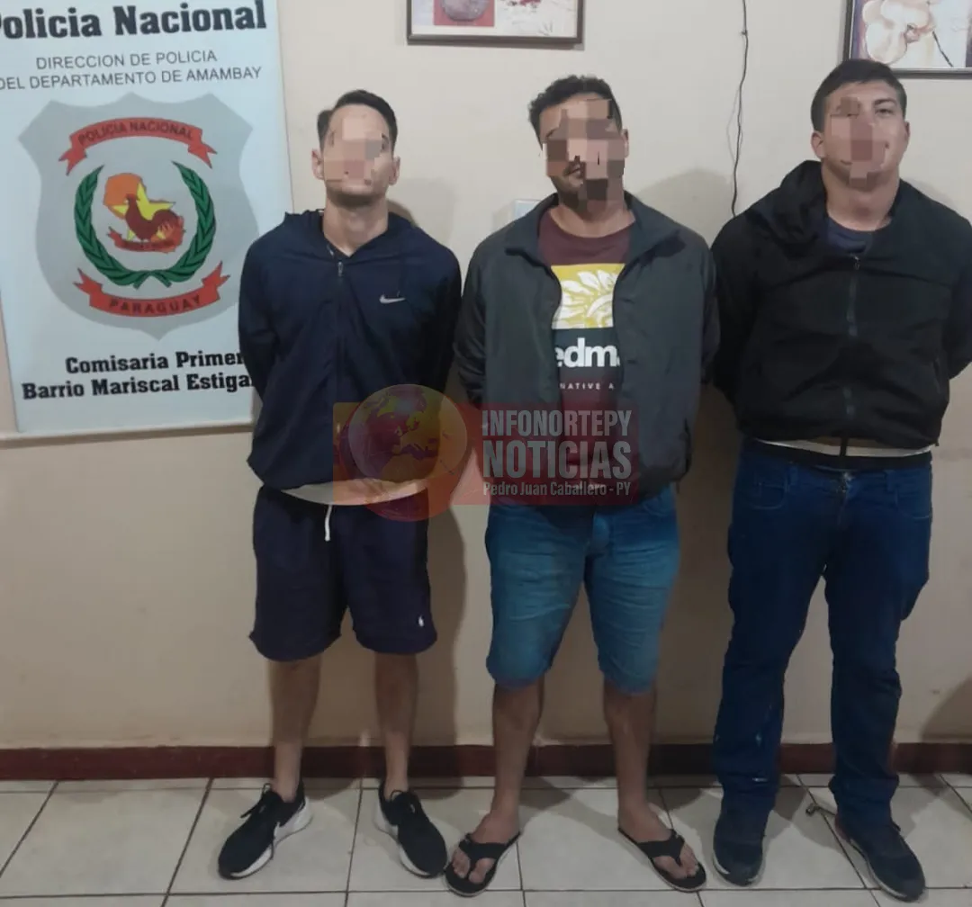 Jovenes fueron detenidos por resistirse a control policial en Pedro Juan