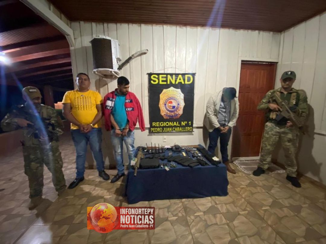 Detienen a grupo de peligrosos sicarios con potentes armas de fuego en Cerro Corá