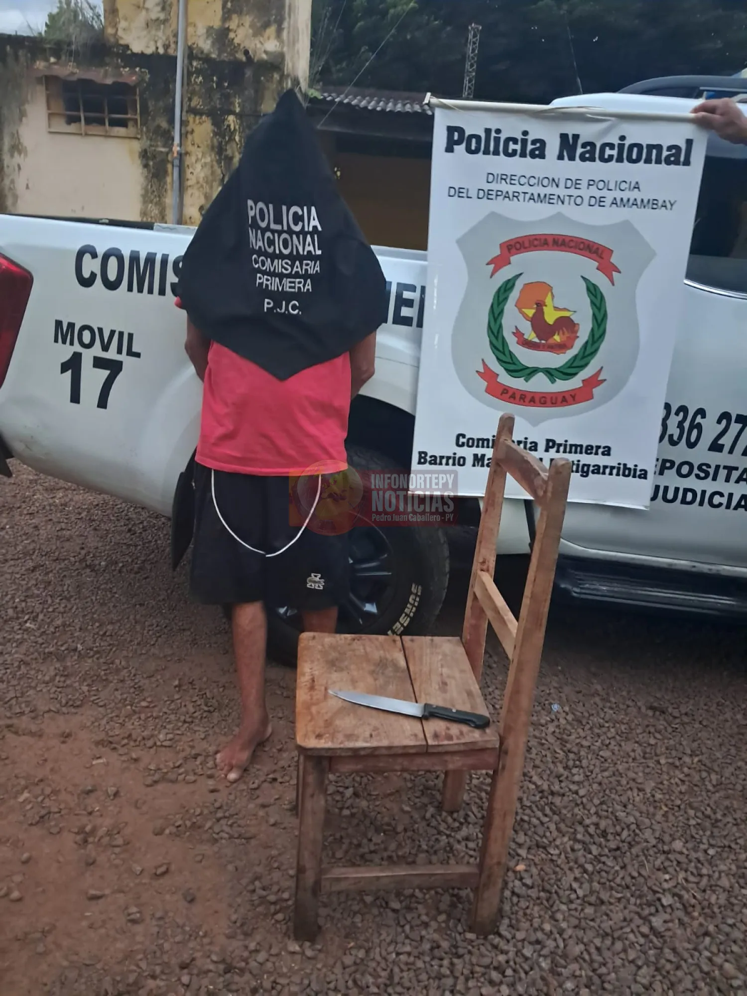 Detienen a hombre por interrumpir misa armado con cuchillo en iglesia de Pedro Juan