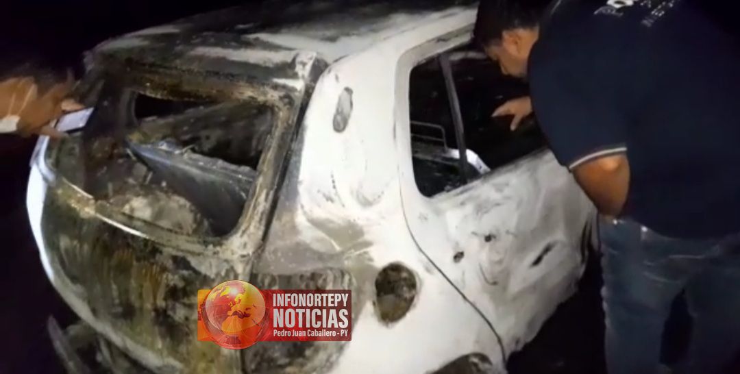 Encuentran en llamas un automóvil en Pedro Juan.