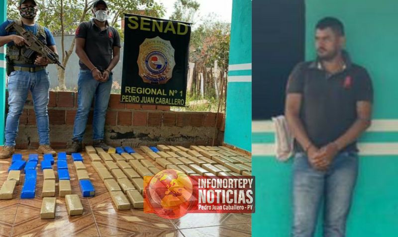 Senad en allanamiento incautó marihuana y detuvo a un hombre en Pedro Juan