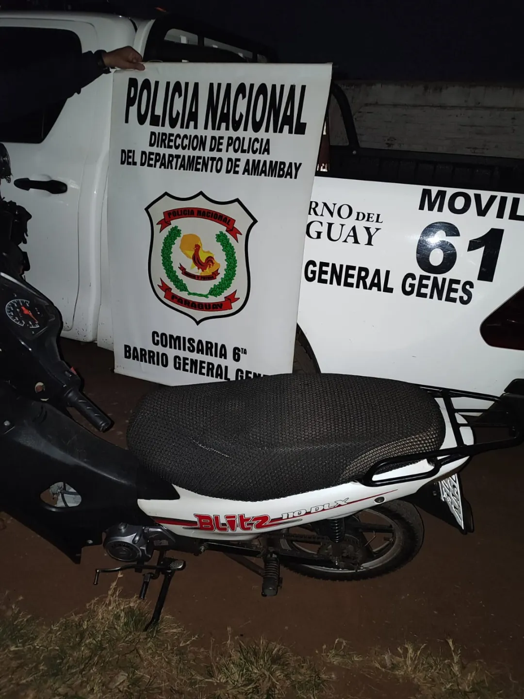 Recuperan motocicleta robada en Pedro Juan tras persecución policial