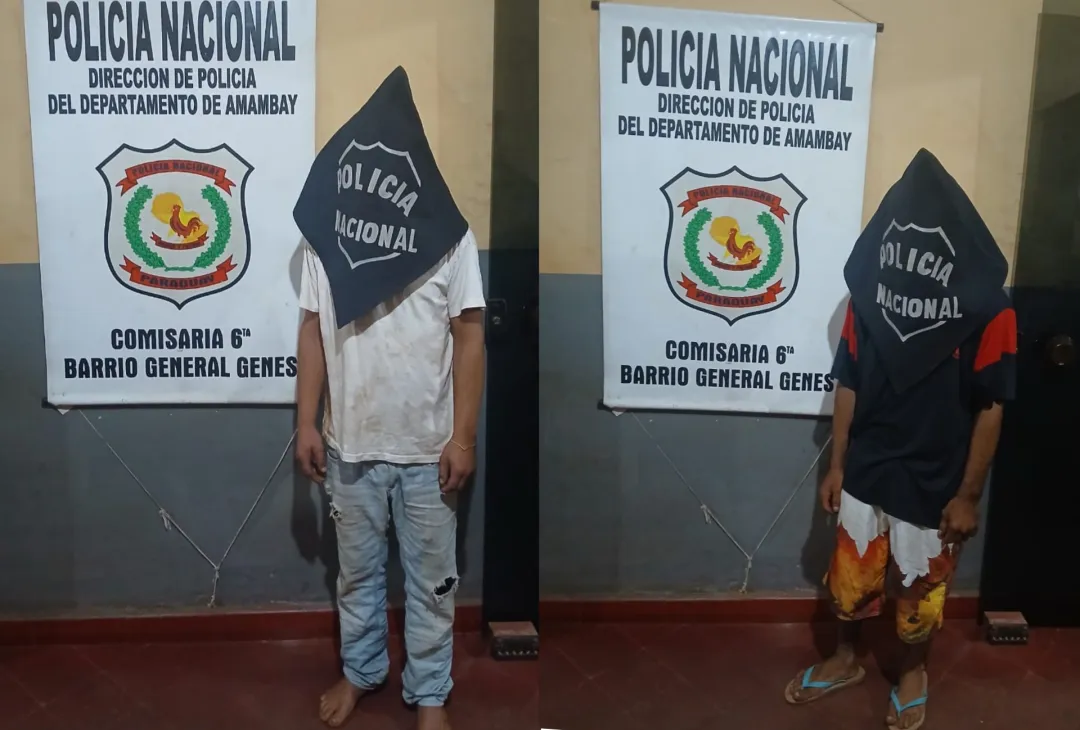 Capturan a dos jóvenes por hurto de motocicleta en Pedro Juan