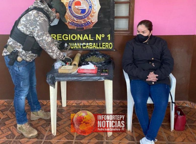 Detienen a una supuesta microtraficante en Pedro Juan con más de 2 kilos de cocaína