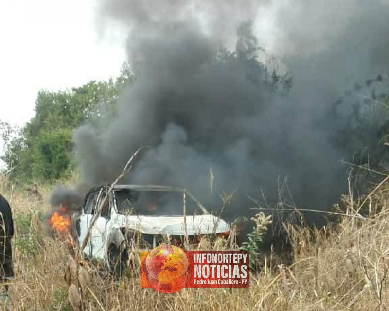 Reportan asalto y quema de vehículo en establecimiento ganadero en San Pedro
