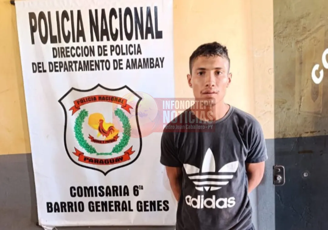 Detienen a "Rapai", conocido delincuente, por hurto domiciliario en Pedro Juan