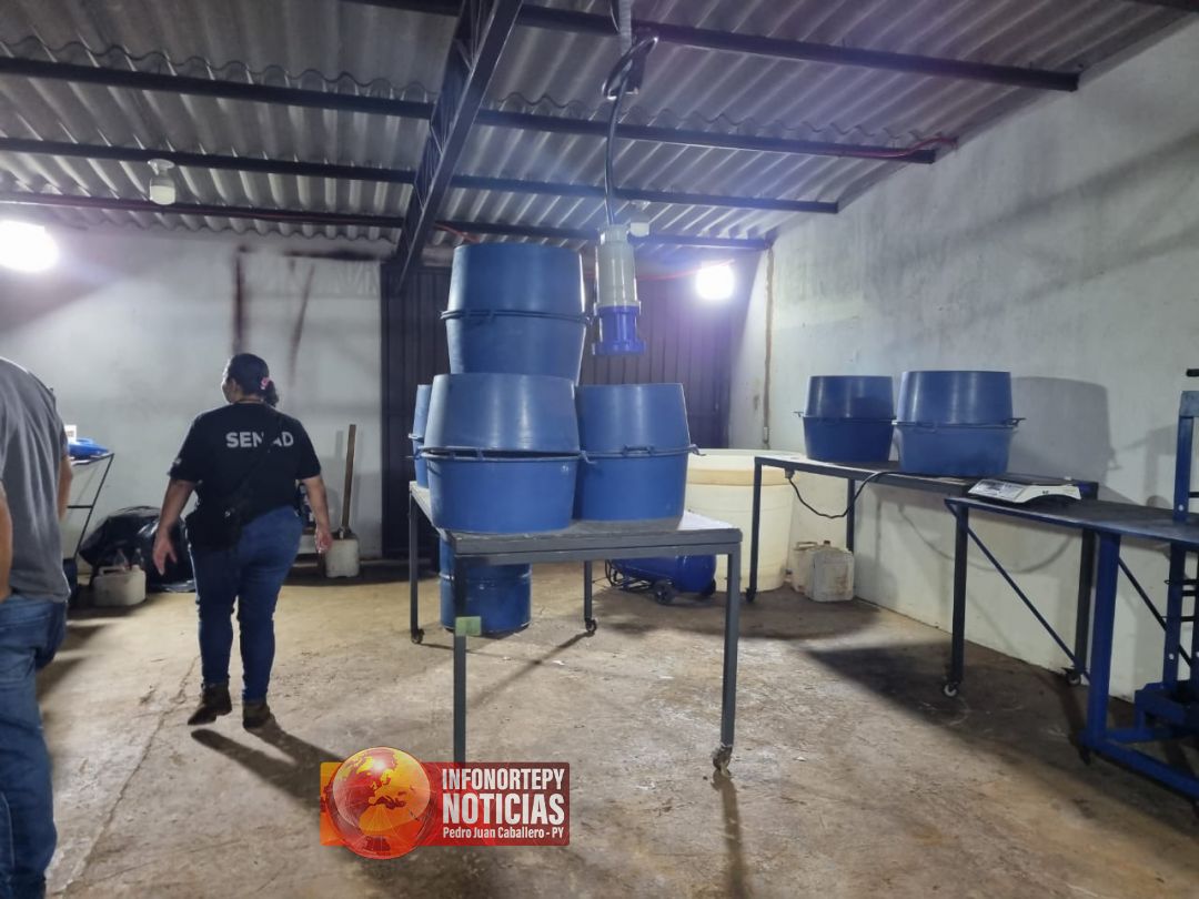Senad detecta en zona rural de Zanja Pyta un laboratorio para procesar cocaína