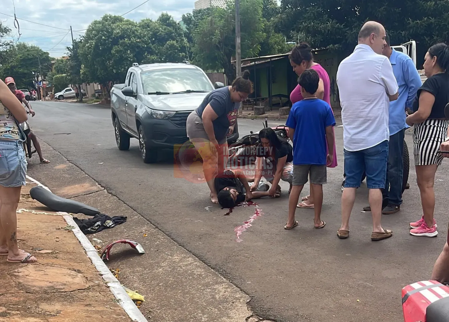 Motociclista muere tras ser embestido por una camioneta en Pedro Juan