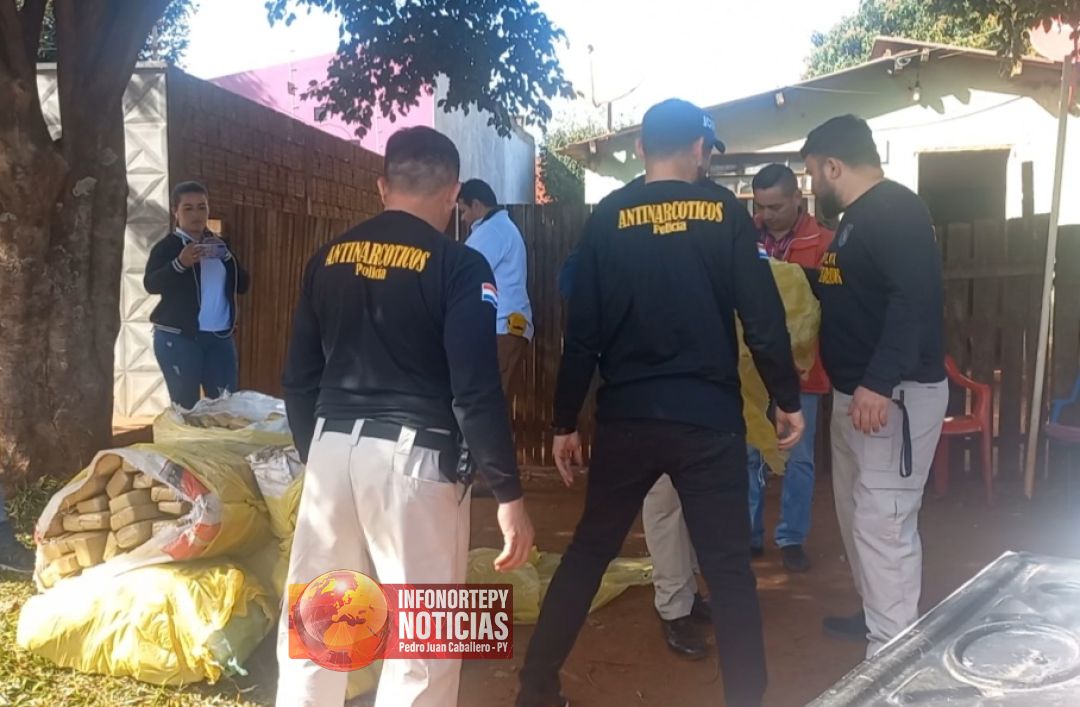 225 kilos de marihuana prensada fue incautada en Pedro Juan durante allanamiento