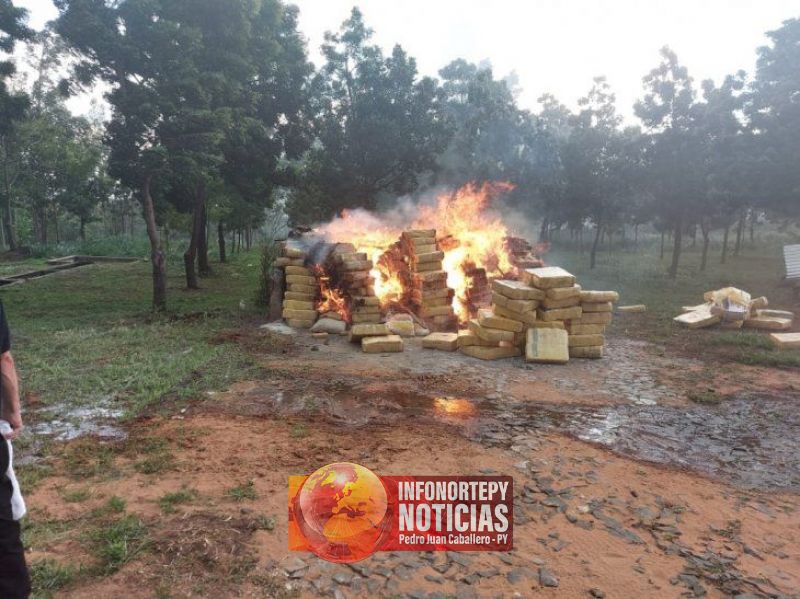 Antinarcóticos destruyen 18.900 kilos de marihuana en San Pedro