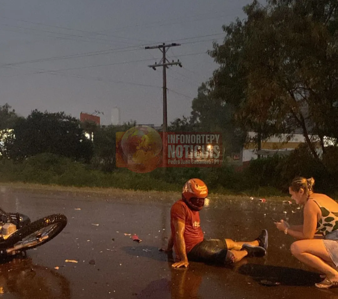 Motociclista herido tras choque y fuga de automóvil en Pedro Juan