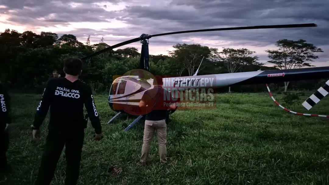 Recuperan helicóptero robado en Brasil en zona boscosa de Zanja Pyta