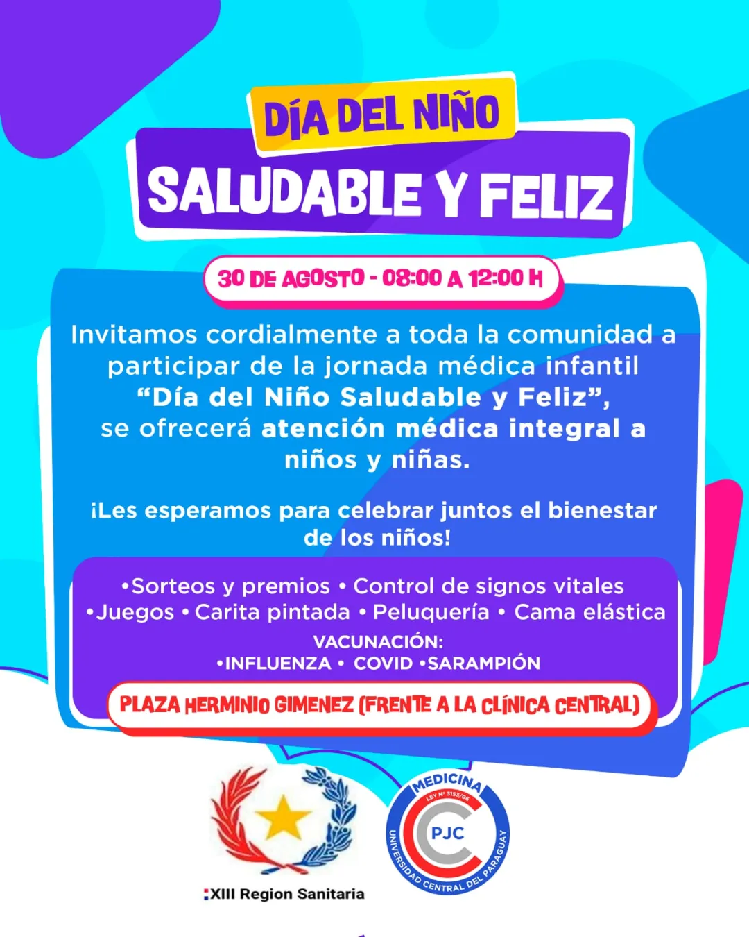 UCP organiza “Día del Niño Saludable y Feliz” con atención médica integral en Pedro Juan