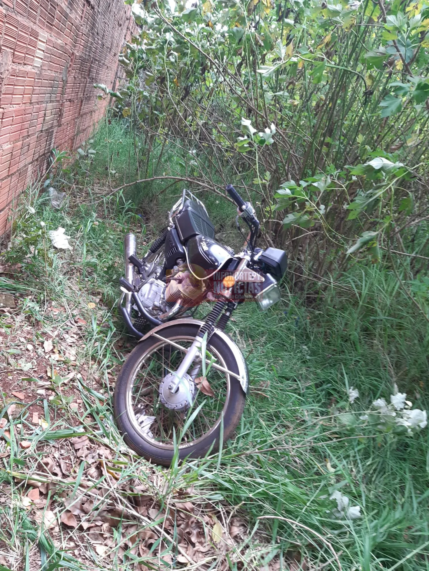 Policía incauta motocicleta abandonada en zona boscosa de Pedro Juan