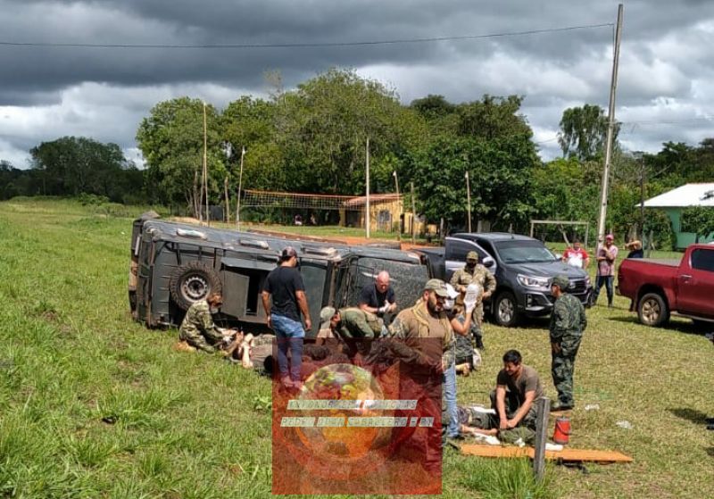 Vehículo blindado de la FTC volcó en zona de Yby Yaú