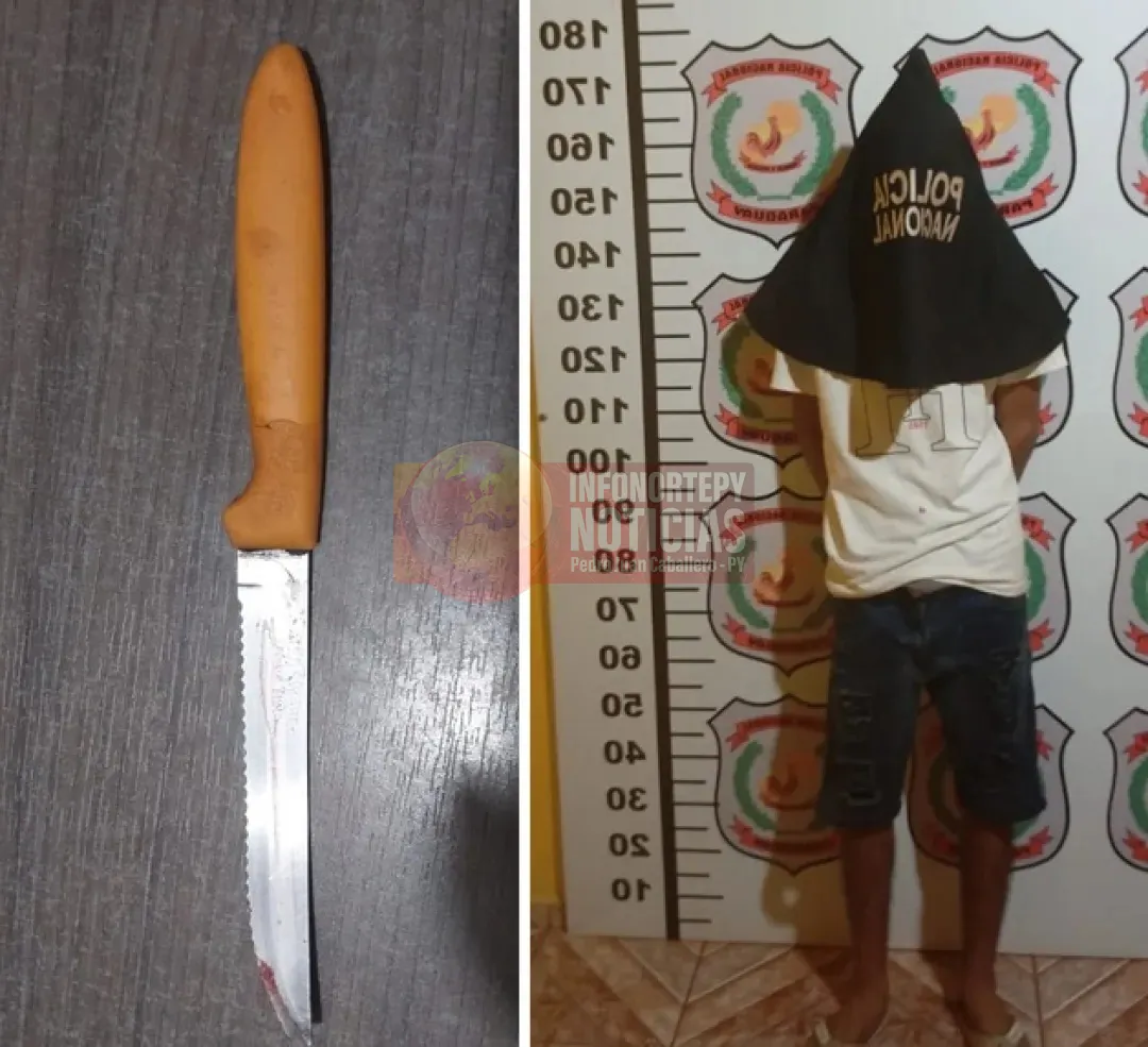 Joven atacó a su padre con cuchillo y fue detenido en Pedro Juan