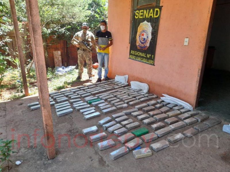 Senad captura a un hombre con cerca de 100 kilos de marihuana en Pedro Juan