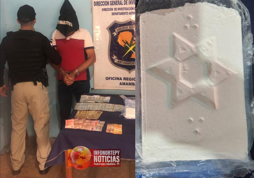 Antinarcóticos incautó casi un kilo de cocaína en Pedro Juan.