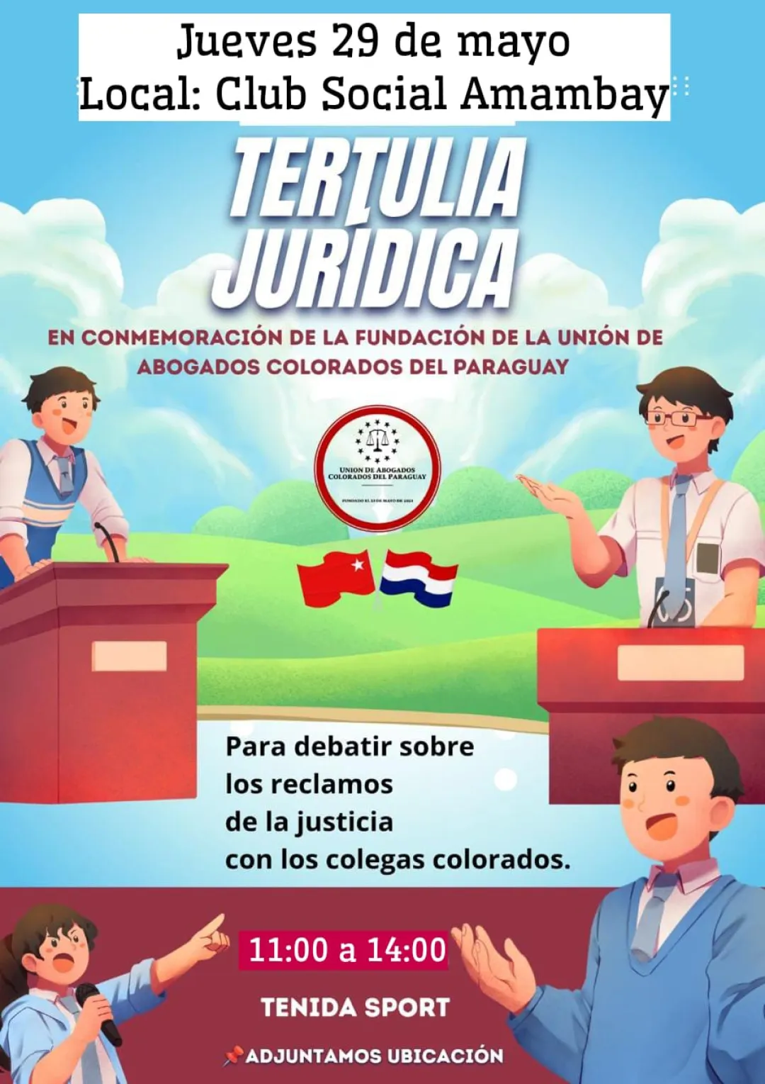 Club Social Amambay será sede de "Tertulia Jurídica" por aniversario de abogados colorados