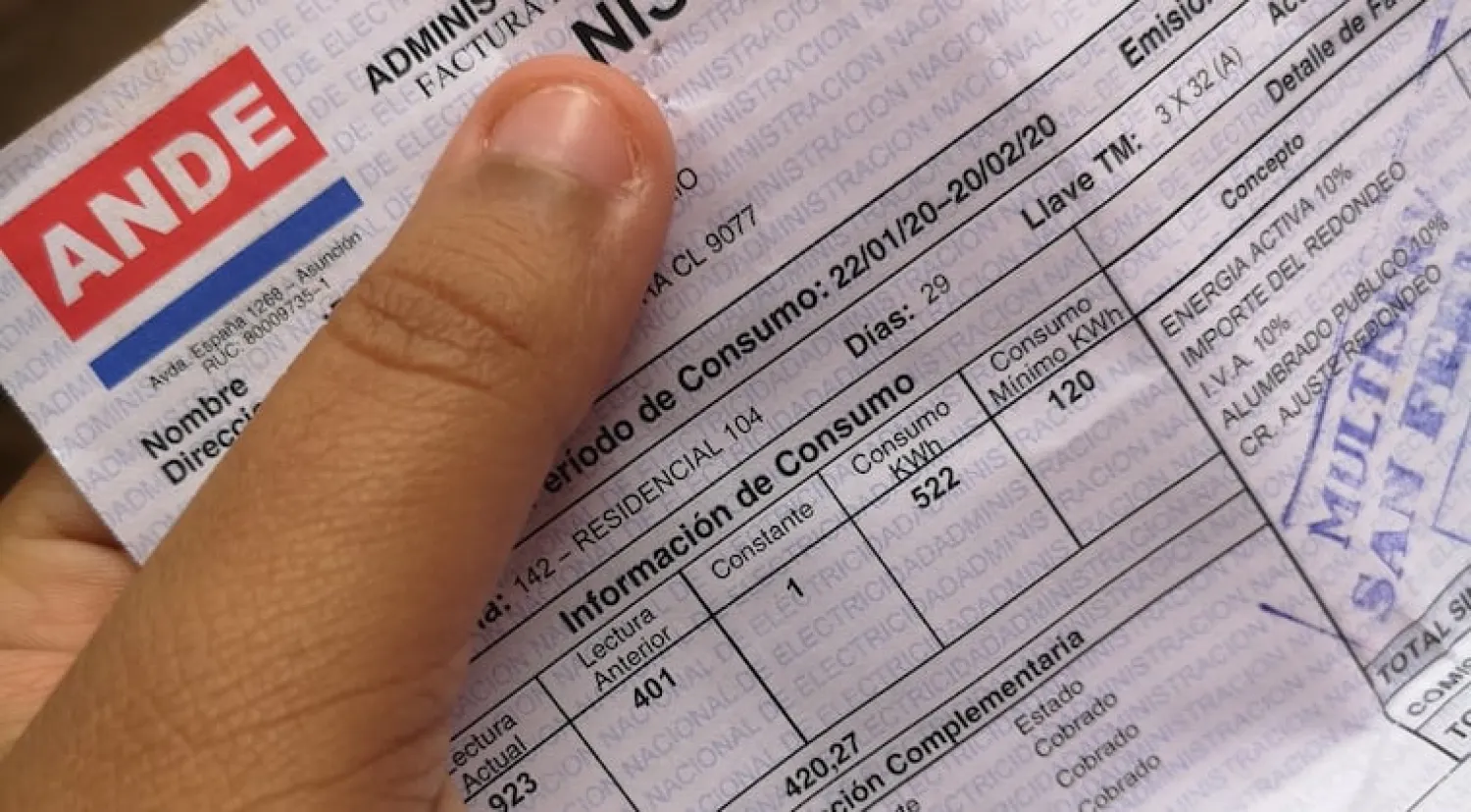 Reclamos a la ANDE deben realizarse solo con NIS