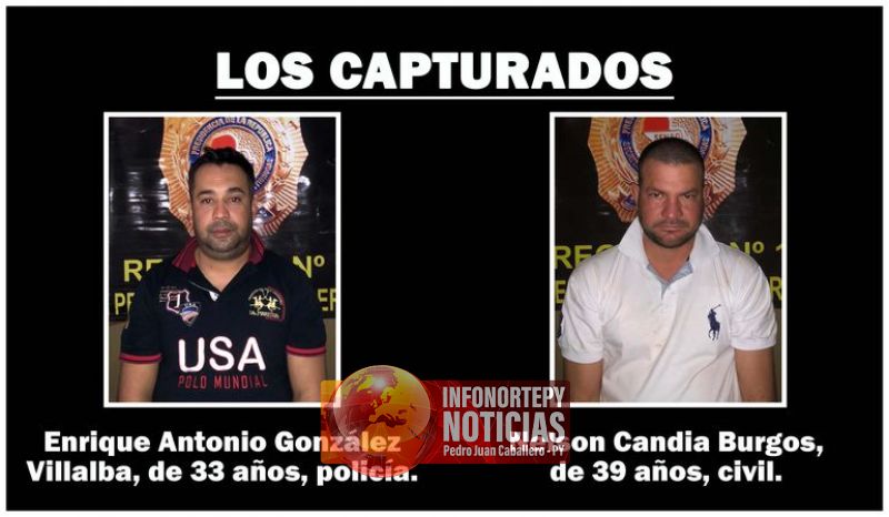 Decretan prisión para policía y civil detenidos en Pedro Juan con marihuana.