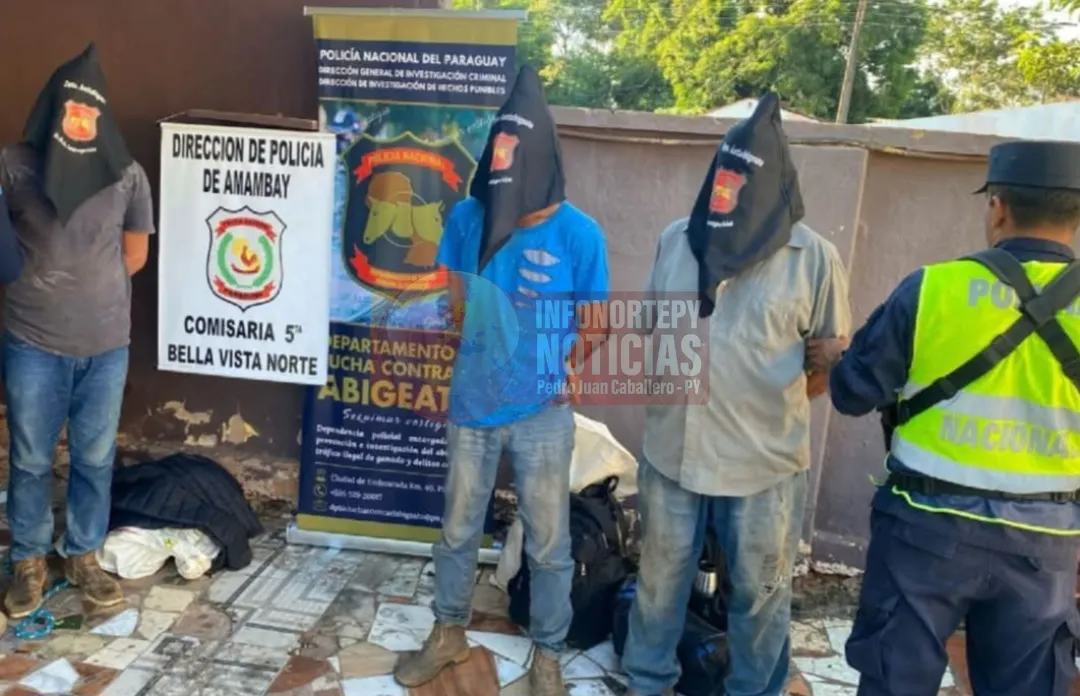 Detienen a tres presuntos abigeos en Bella Vista Norte