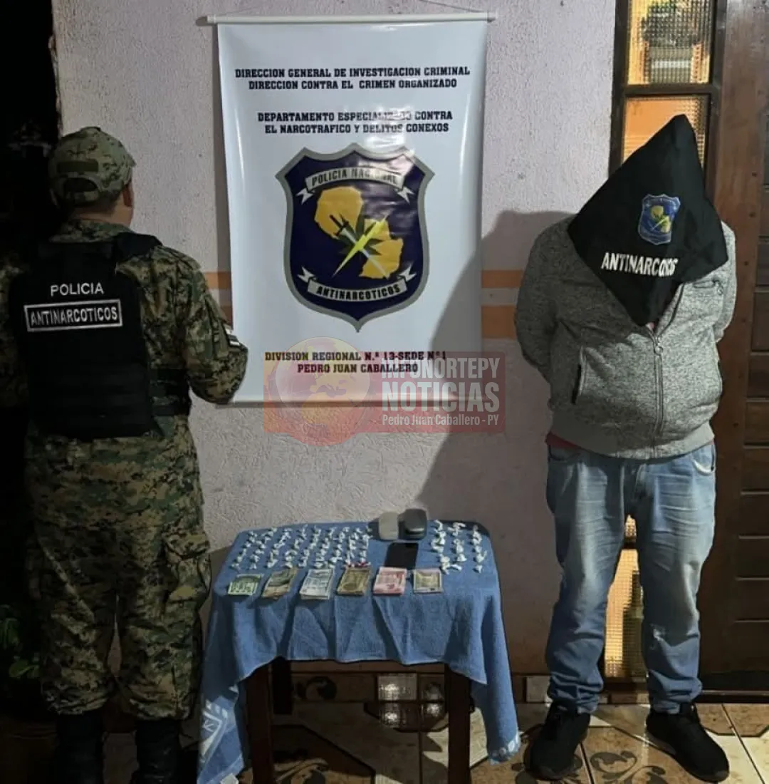 Detenido por microtráfico en Pedro Juan