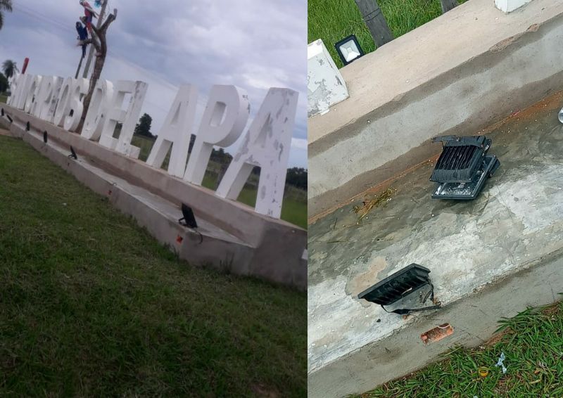 Vándalos destruyen iluminación de la ciudad de San Carlos del Apa