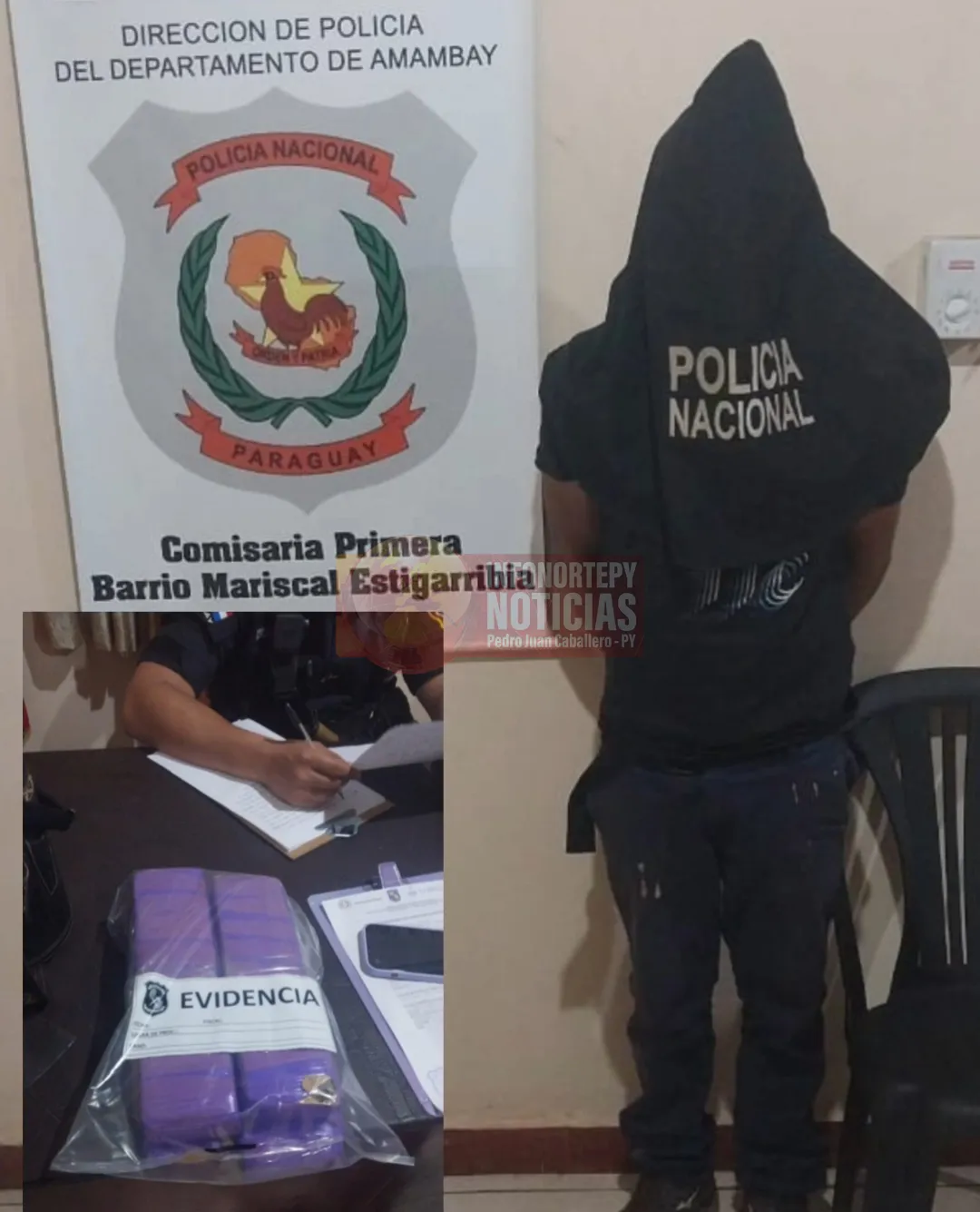 Brasileño detenido con marihuana tras persecución policial en Pedro Juan