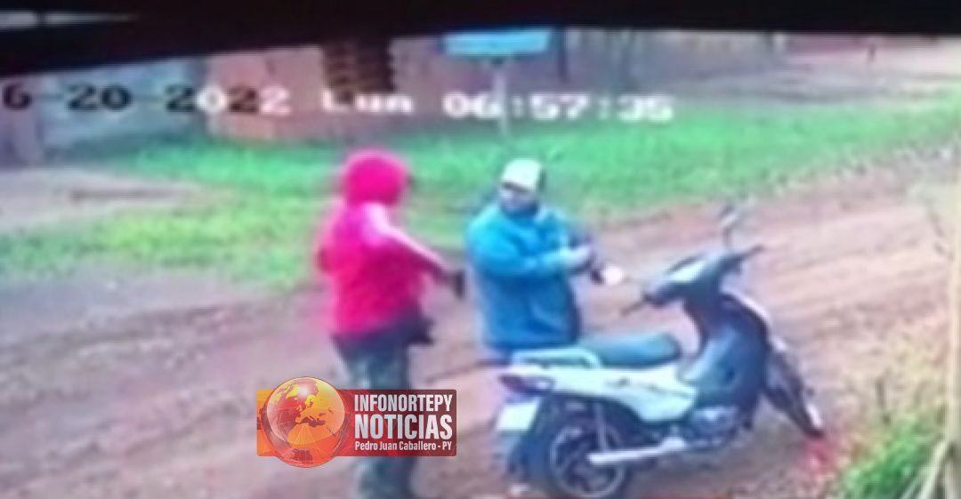Asaltante a punta de arma llevo motocicleta y celulares en Pedro Juan