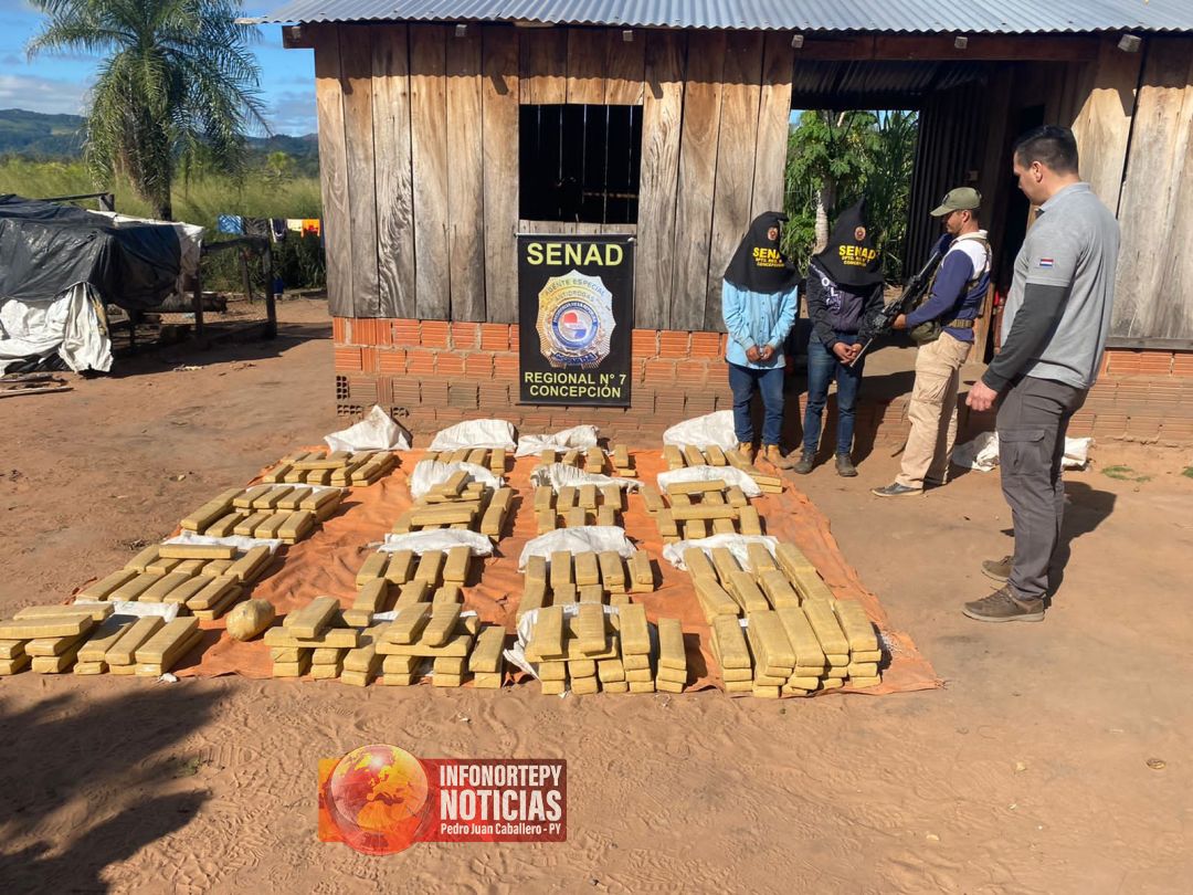 SENAD capturó a dos personas e incautó una carga de Marihuana en Yby Yaú